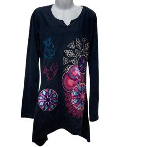 Desigual Kids Colorful Long Sleeve Tunic Top